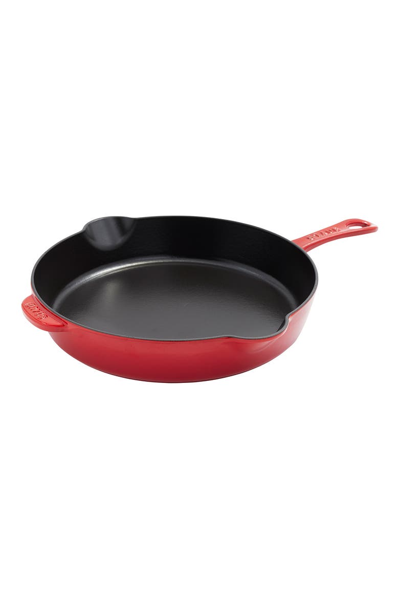 11-Inch Enameled Cast Iron Fry Pan, Main, color, CHERRY