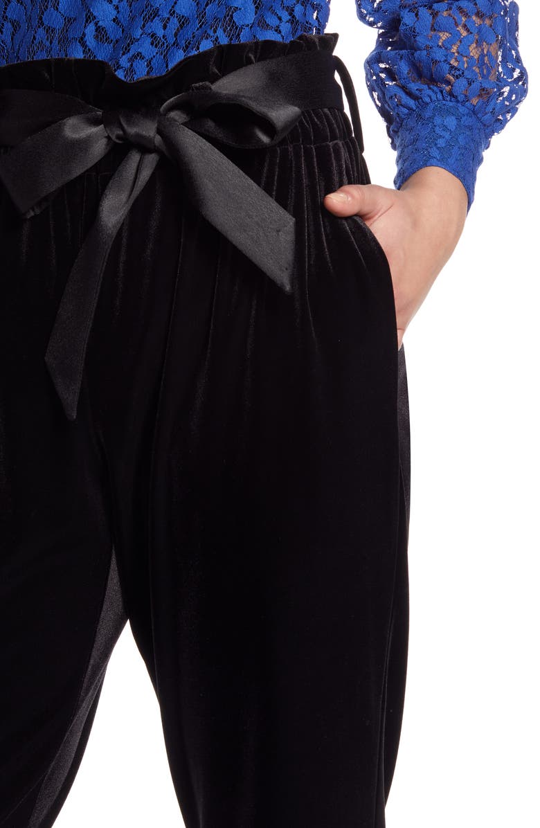 Halogen<sup>®</sup> Paperbag Waist Velour Ankle Pants, Alternate, color, 