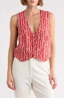 DRESS TO Button Front Cotton Vest