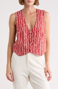 DRESS TO Button Front Cotton Vest