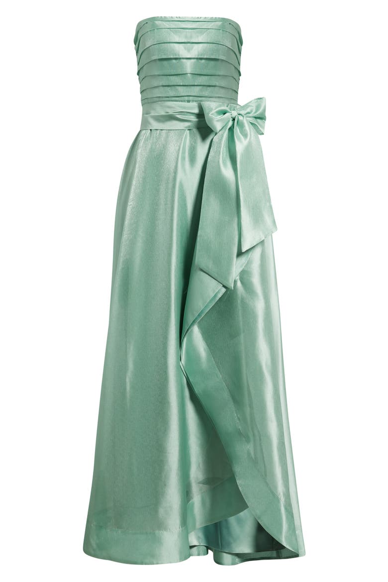 Pleated Bodice Organza Gown, Alternate, color, SAGE