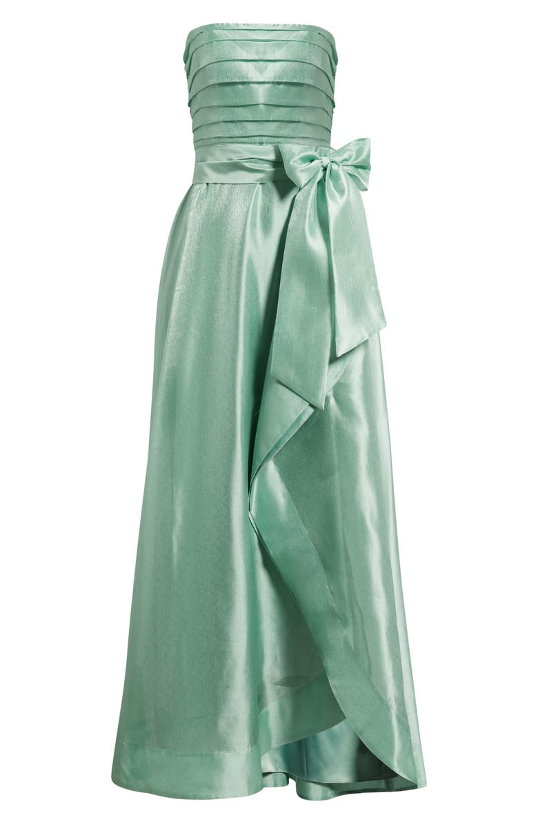 Tahari ASL Pleated Bodice Organza Gown, Alternate, color, Sage