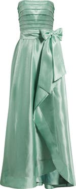 Tahari ASL Pleated Bodice Organza Gown