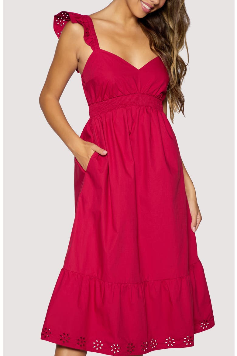 Vino Kiss Midi Dress, Alternate, color, RED