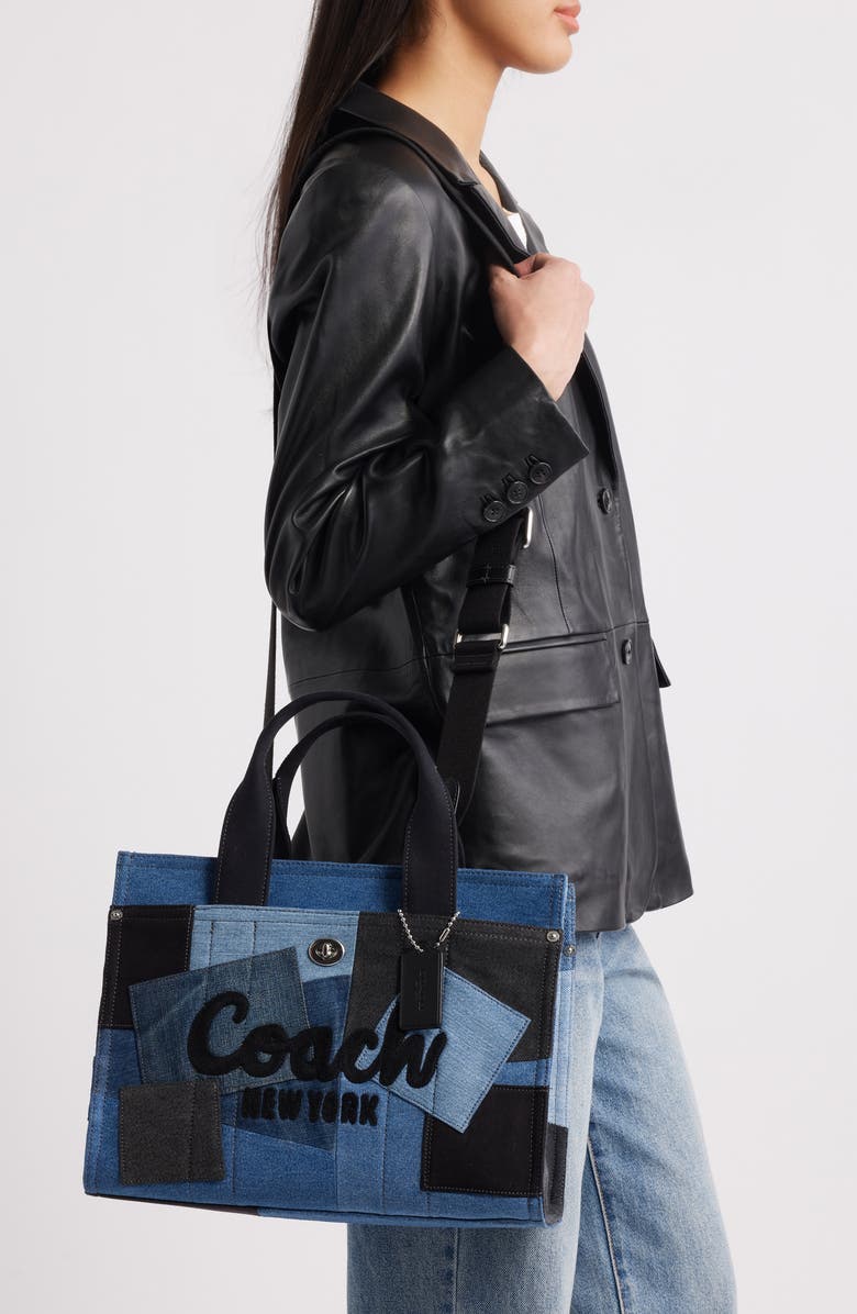COACH Denim Patchwork Cargo Tote, Alternate, color,