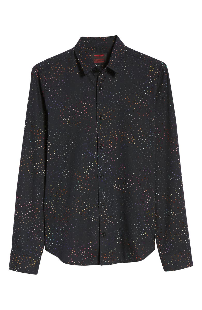 Jared Lang Dot Herringbone Sport Shirt, Alternate, color, 