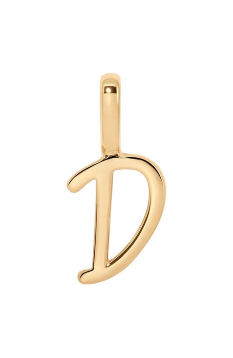Script Initial Charm Gold Vermeil