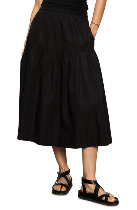 Cotton Poplin Prairie Skirt