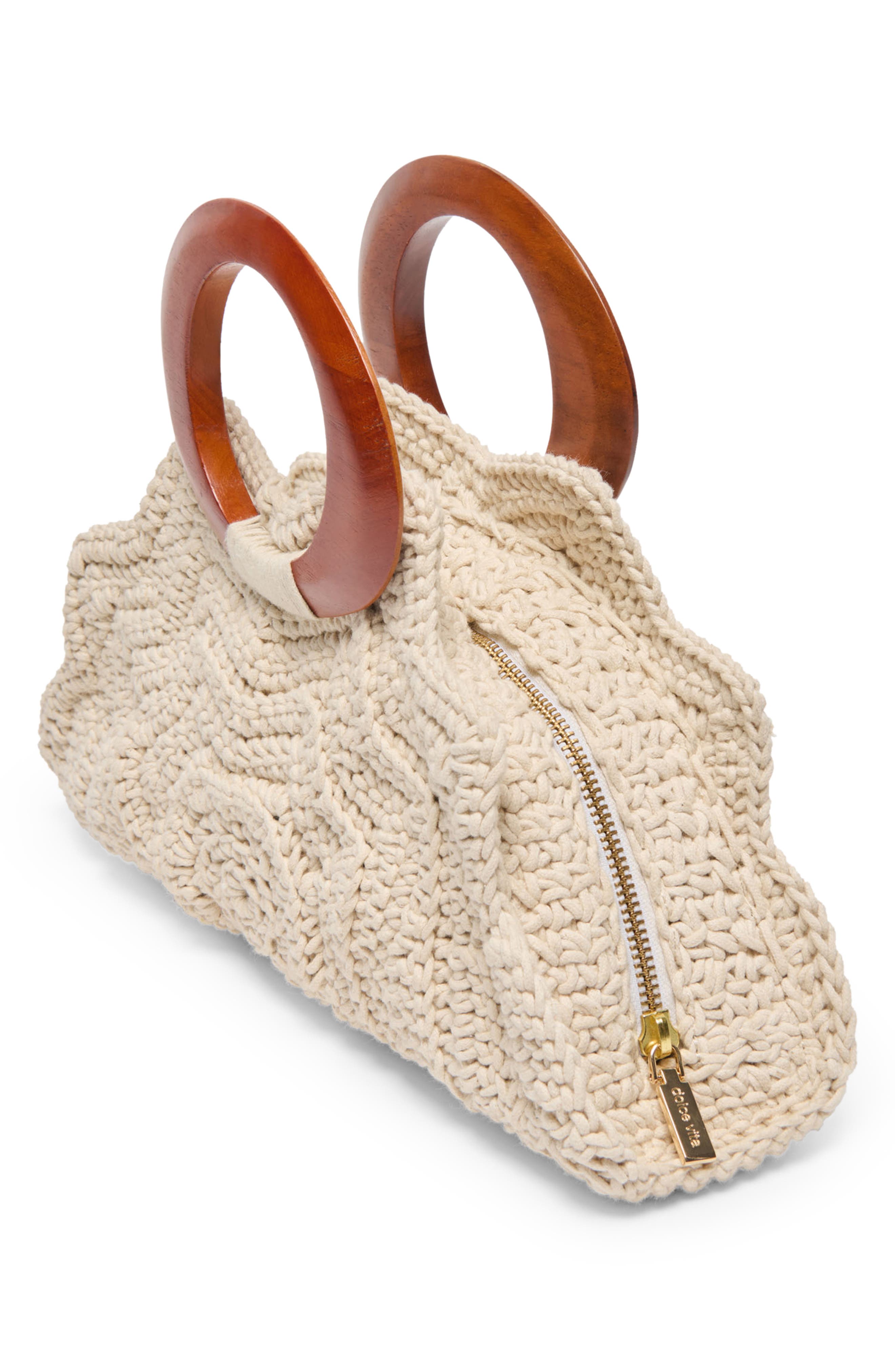 Dolce Vita Maren Knit Top Handle Bag, Alternate, color, Natural