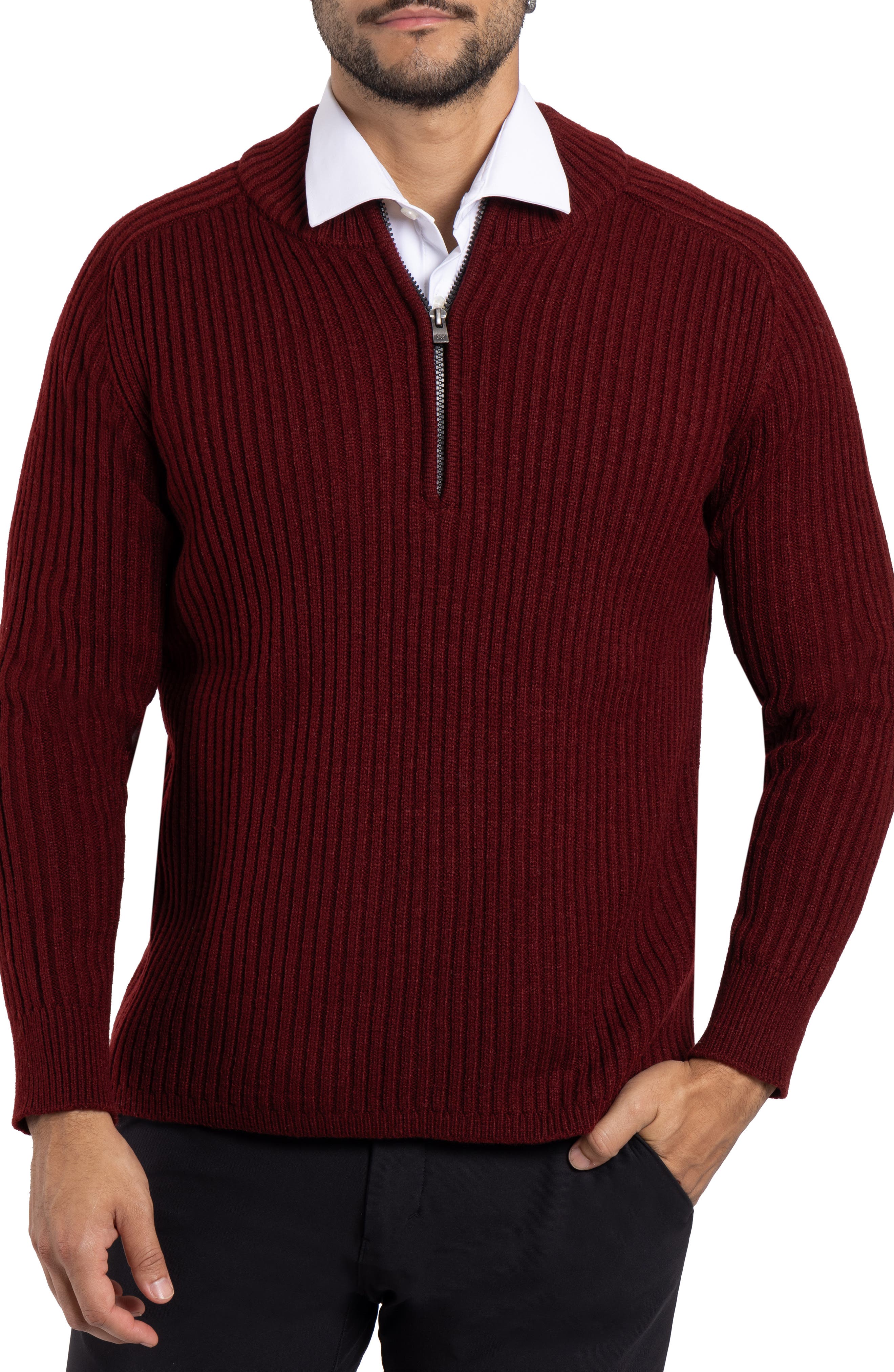 Rib Quarter Zip Sweater - image 5