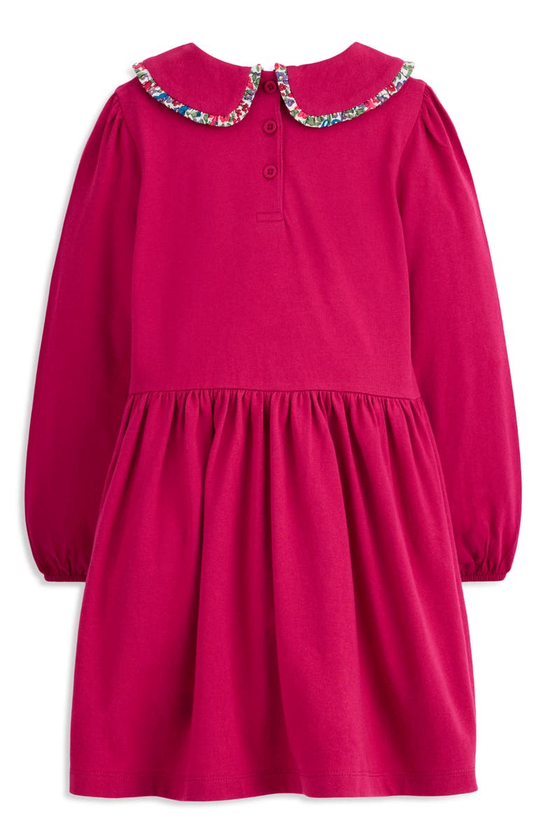 Mini Boden Kids' Appliqué Cotton Jersey Dress, Alternate, color, Cherry Jam Horses