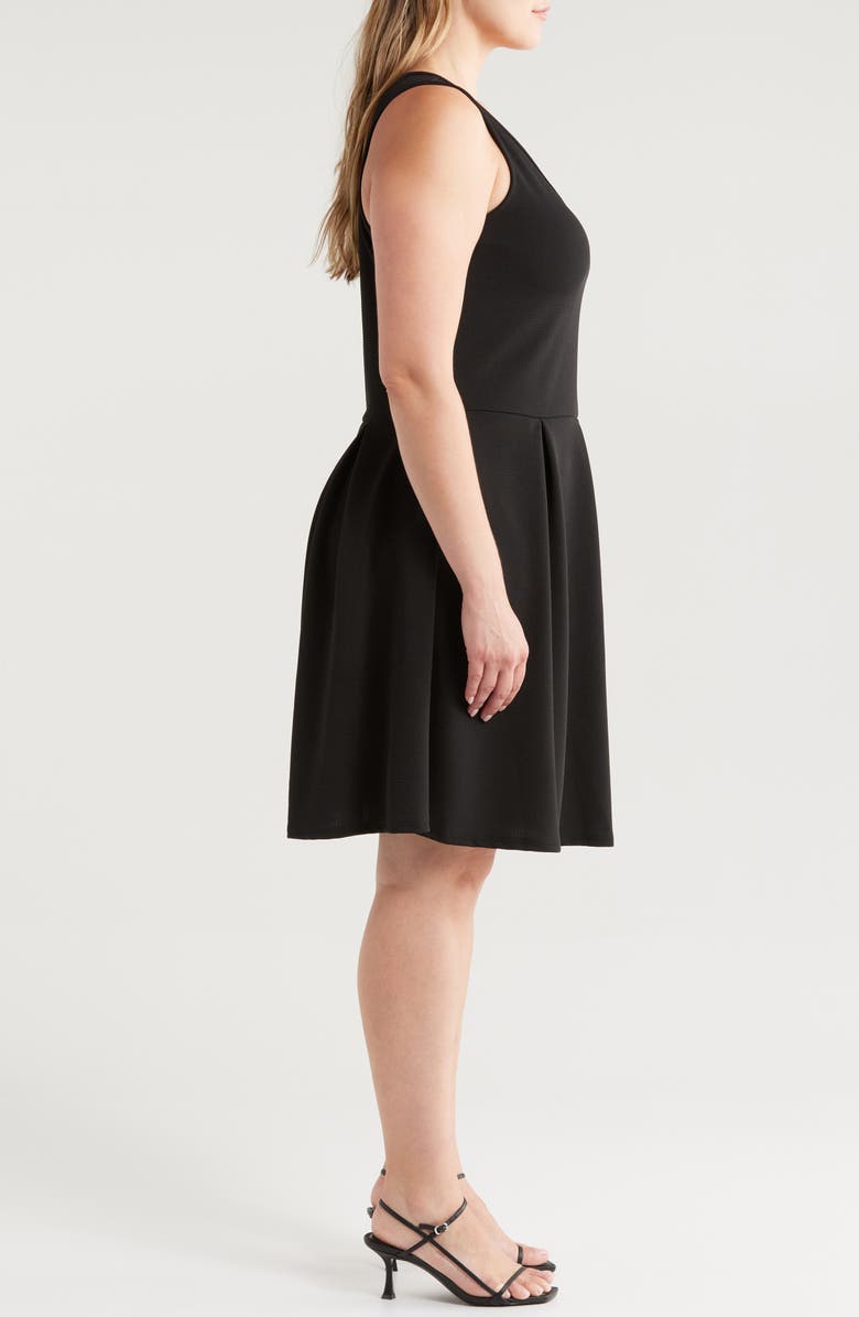 24seven Comfort Apparel Sleeveless Stretch Fit & Flare Minidress, Alternate, color, Black