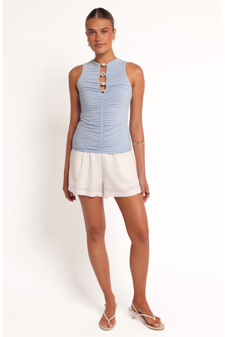 Ruched Stretch Tank, Alternate, color, BLUE