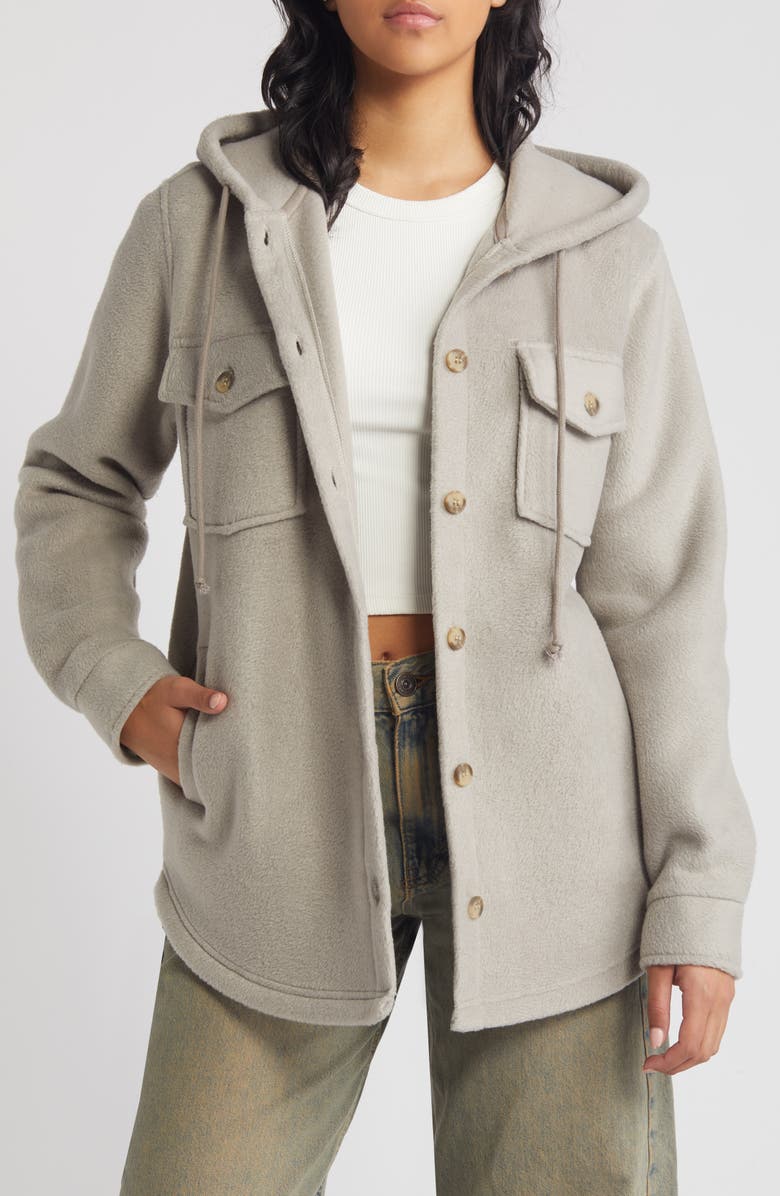 Thread & Supply Hooded Fleece Shacket, Main, color,