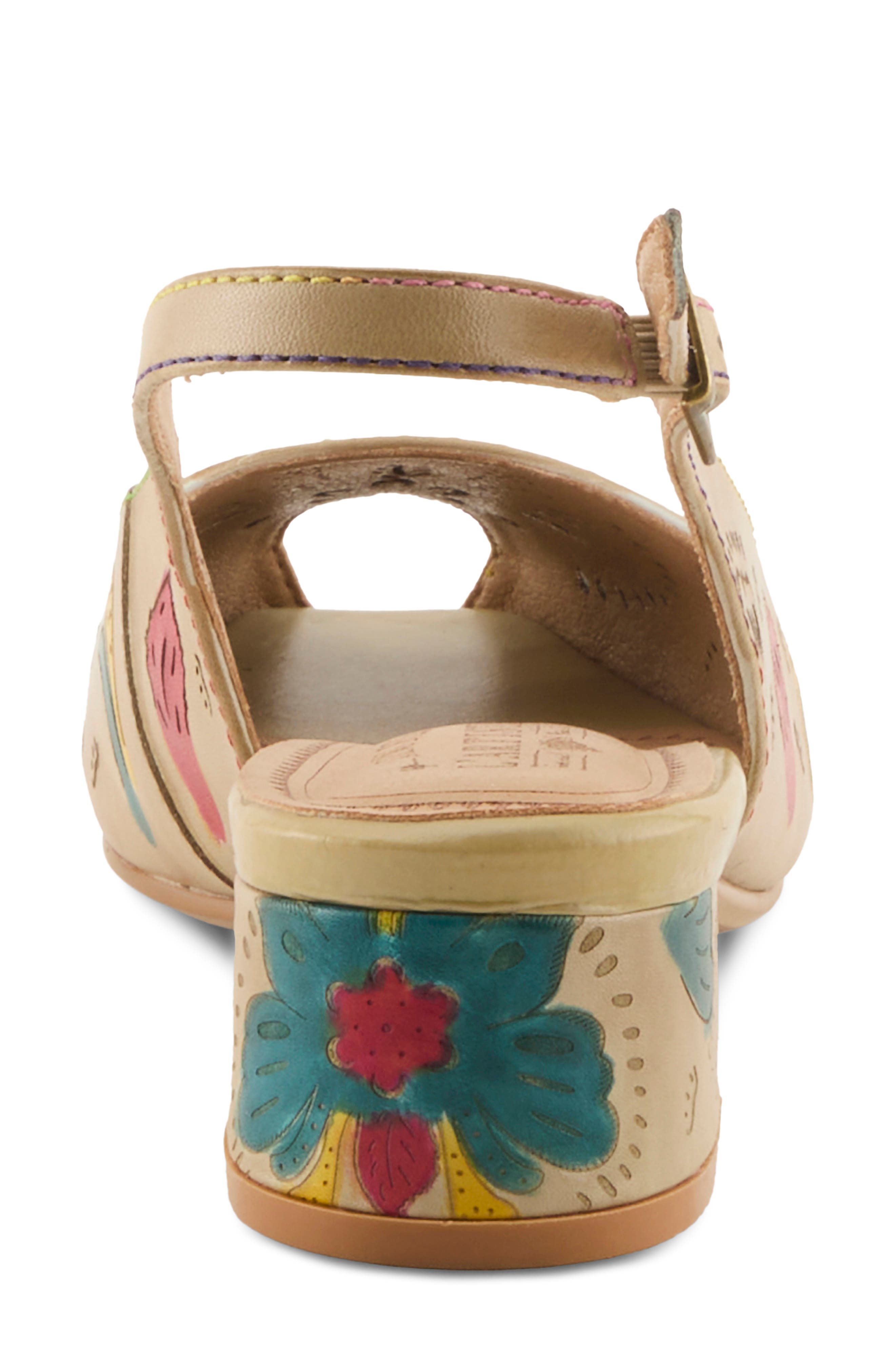 L'Artiste by Spring Step Streetpeep Slingback Peep Toe Sandal, Alternate, color, Beige Multi