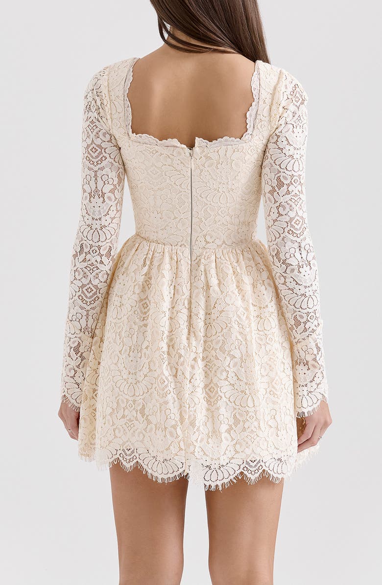 HOUSE OF CB Fae Long Sleeve Minidress, Alternate, color, Vintage Cream