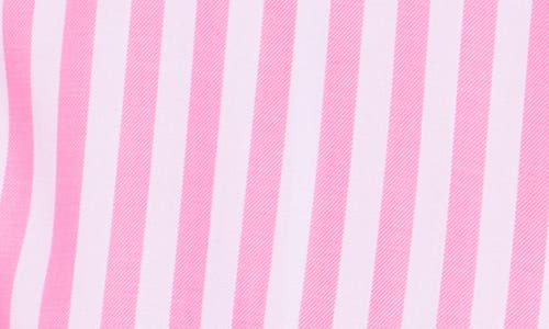 Beachlunchlounge Kenzie Stripe Short Sleeve Button-up Shirt In Pink