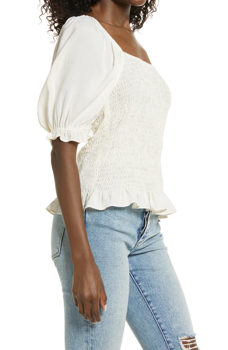 AWARE by VERO MODA Playful Square Neck Smock Top, Alternate, color, 