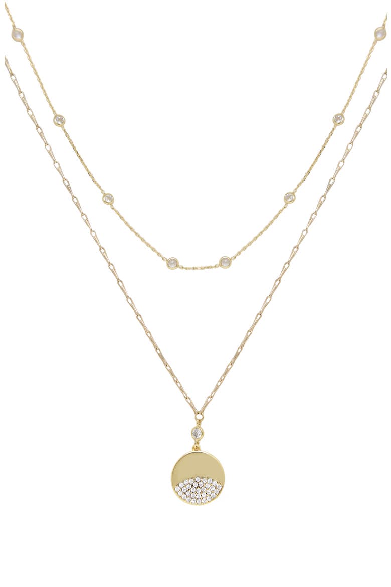 Set of 2 Crystal Necklaces, Main, color, GOLD