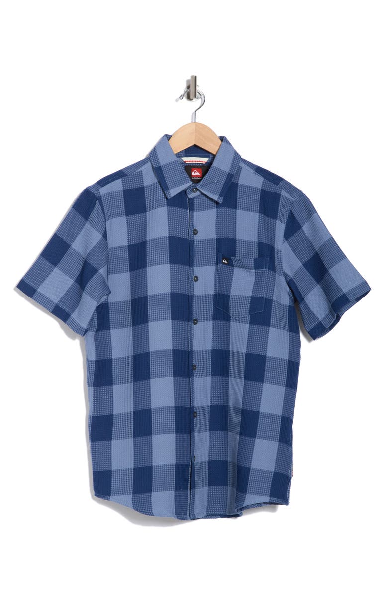 Quiksilver Danya Short Sleeve Cotton Button-Up Shirt, Alternate, color, Estate Blue