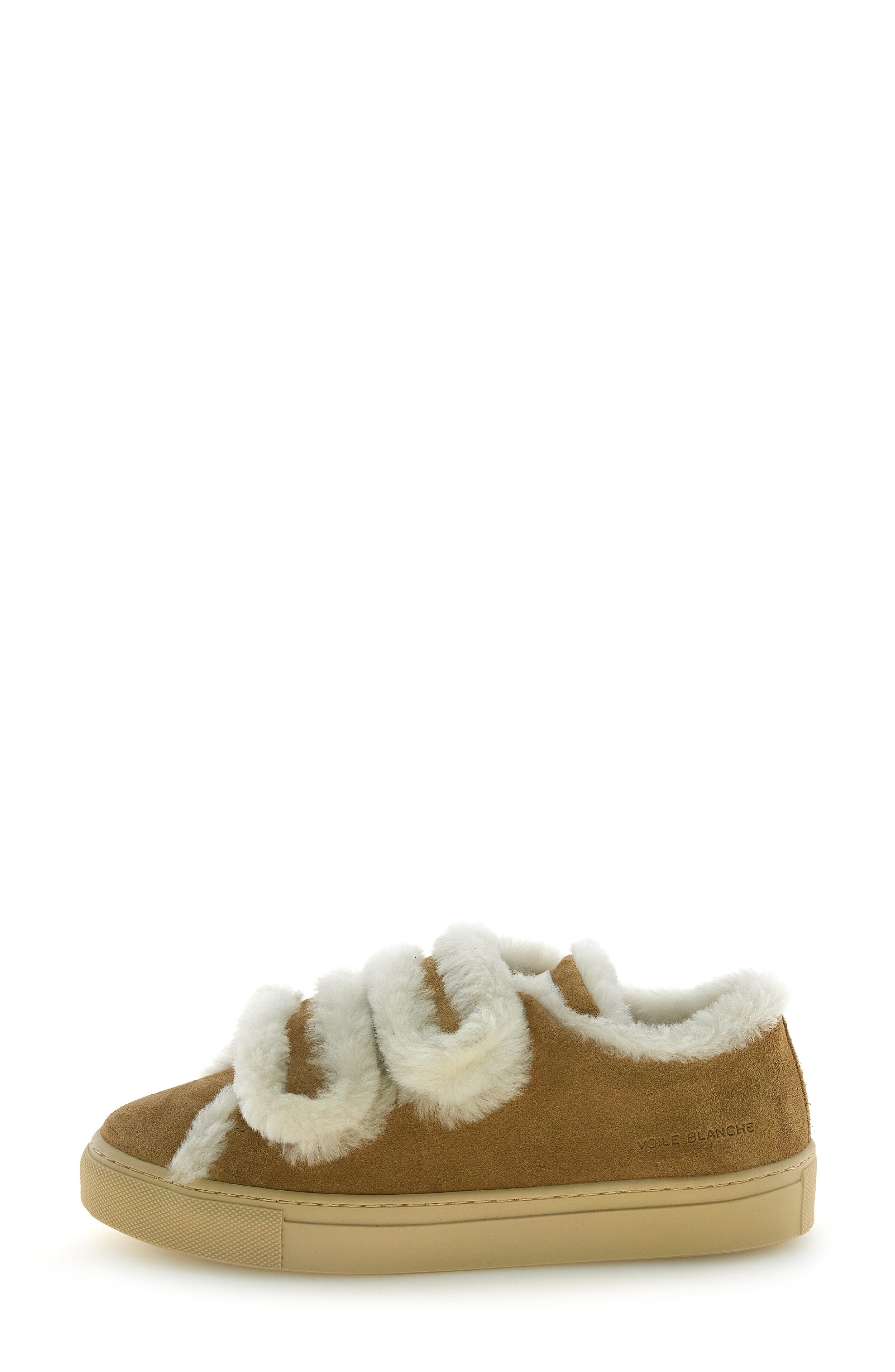 Voile Blanche Gretha Genuine Shearling Sneaker, Alternate, color, Light Brown
