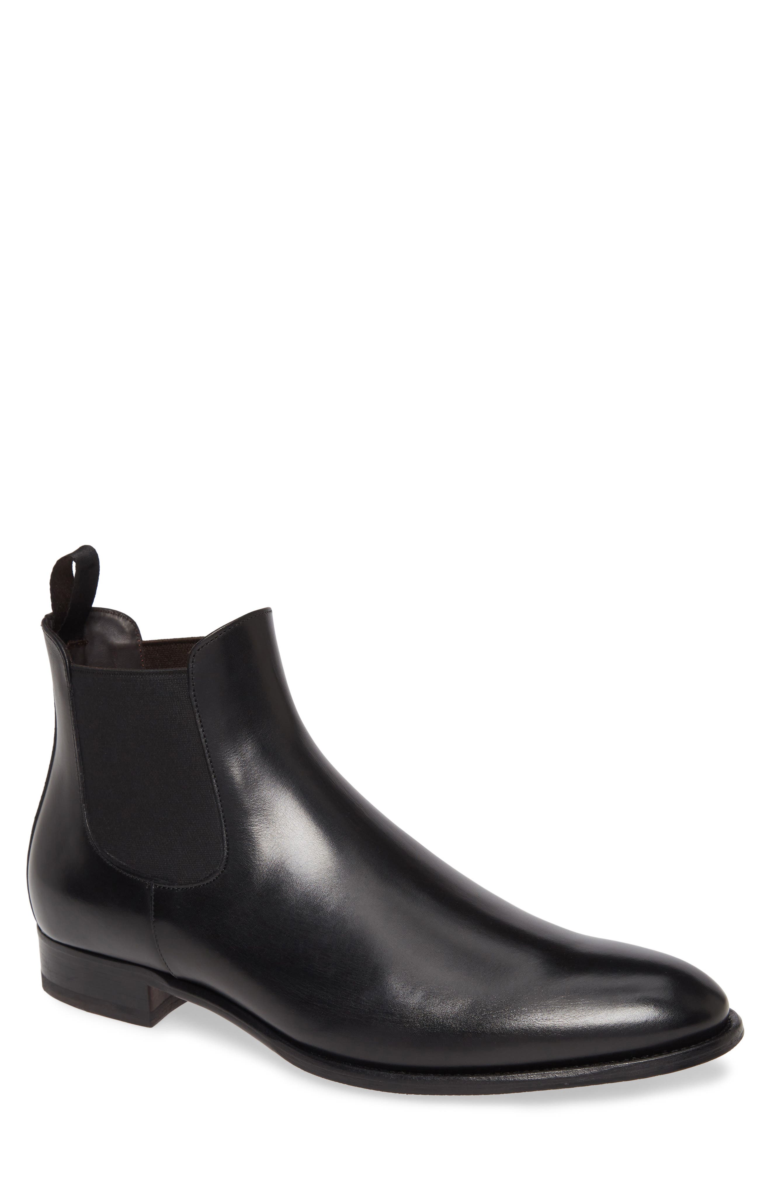 Shelby Mid Chelsea Boot, Main, color, BLACK LEATHER