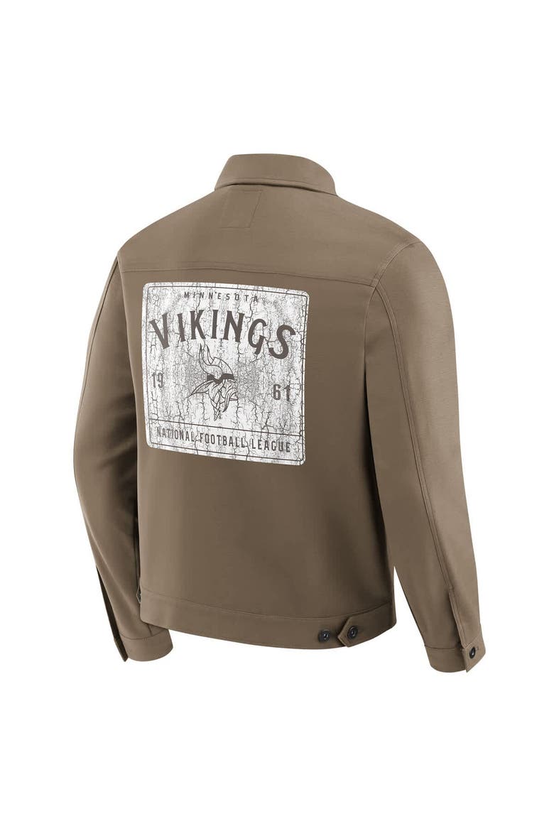 Men's Darius Rucker Collection by Fanatics Tan Minnesota Vikings Trucker Full-Button Jacket, Alternate, color, Tan