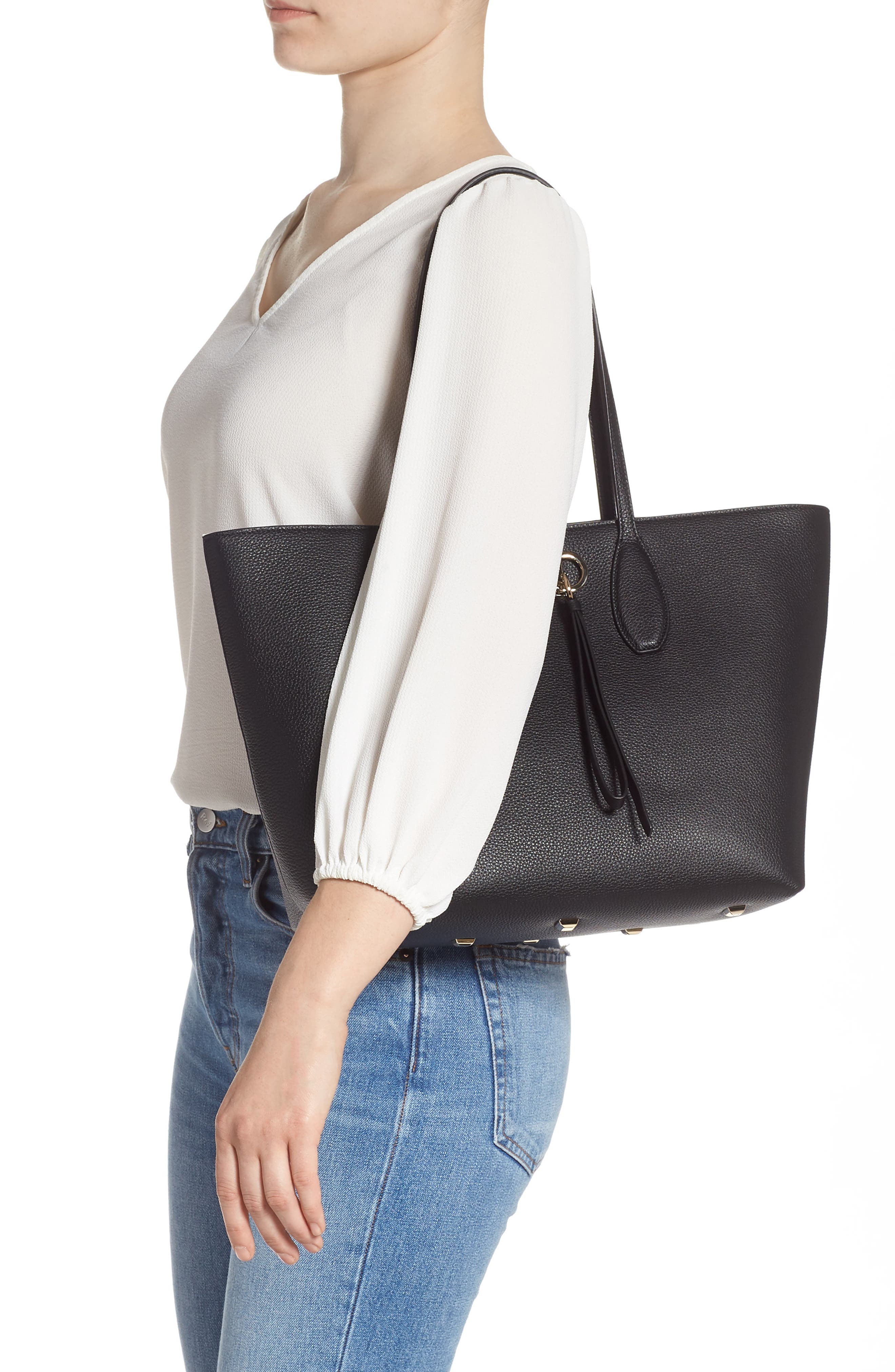 FERRAGAMO Salvatore Ferragamo Small The Studio Leather Tote, Alternate, color, 