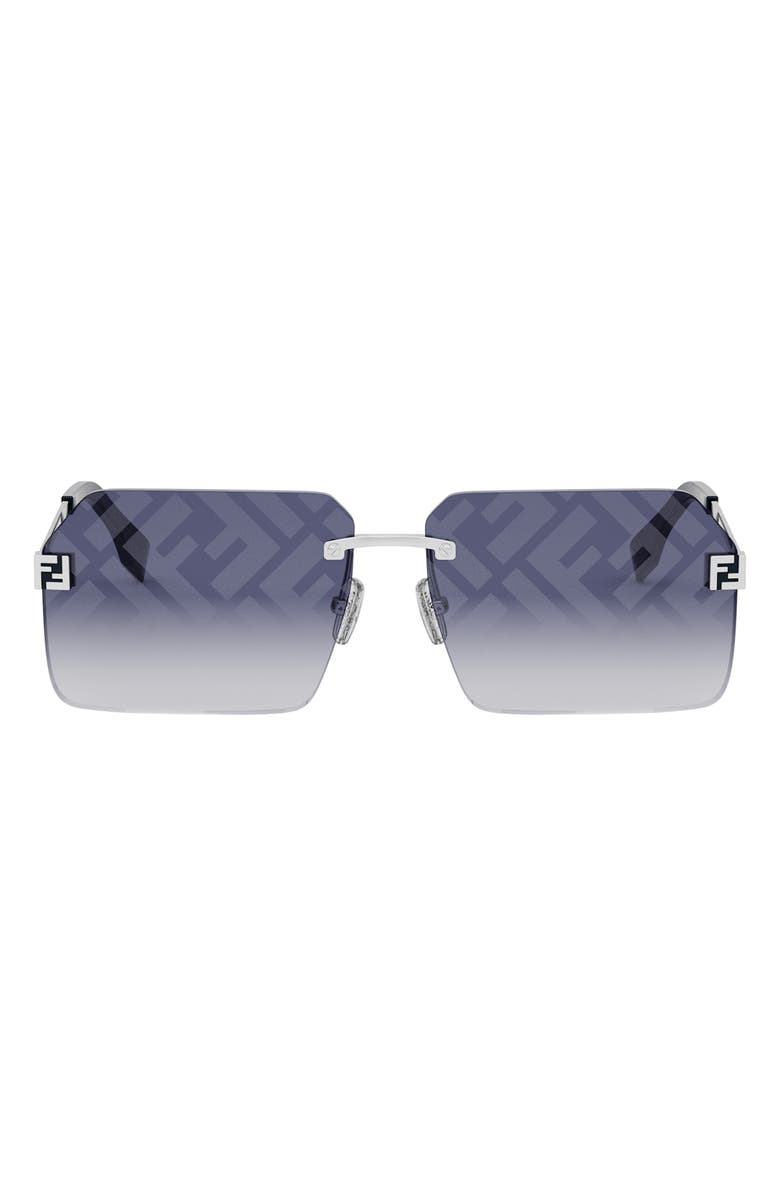 Fendi Sky 59mm Rimless Gradient Geometric Sunglasses, Main, color,