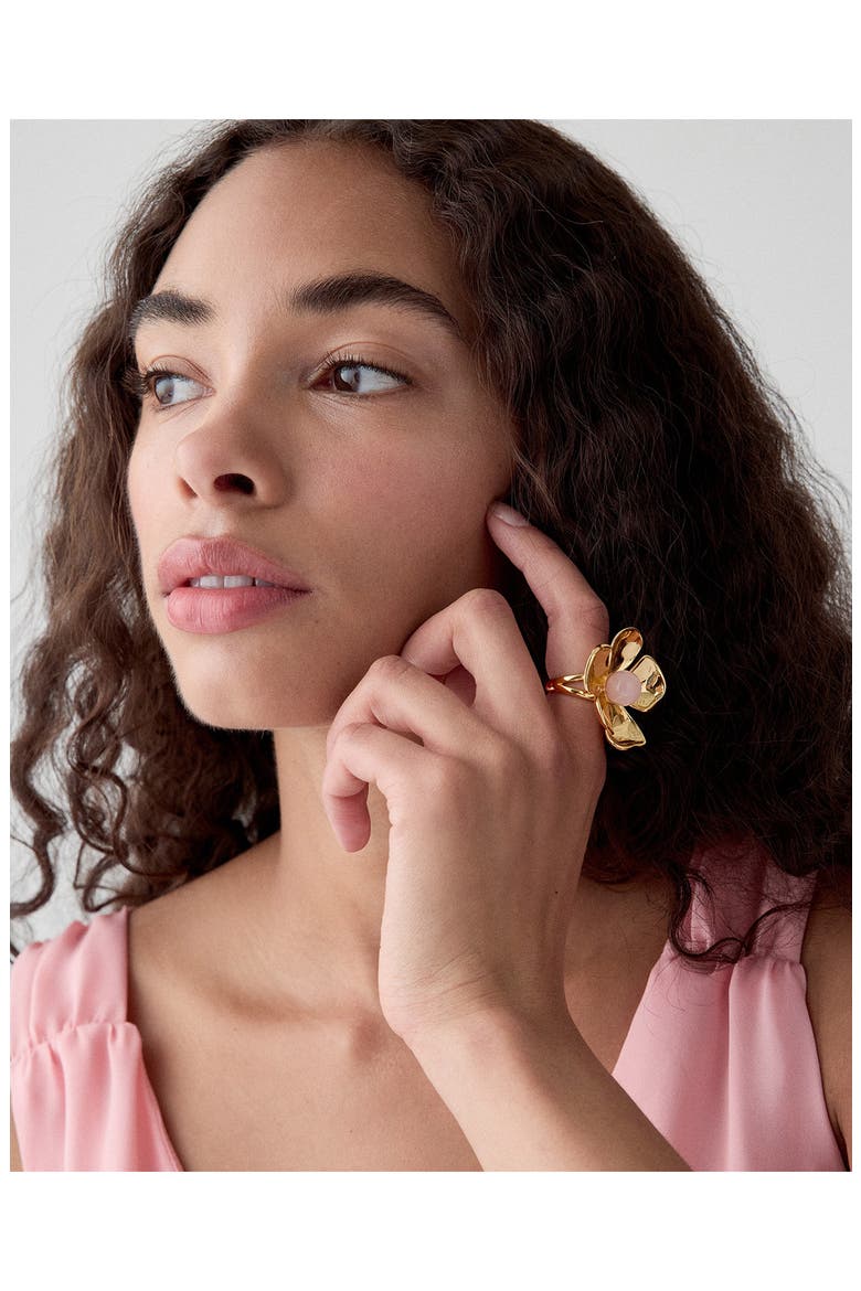 floral statement ring, Alternate, color, BLUSH