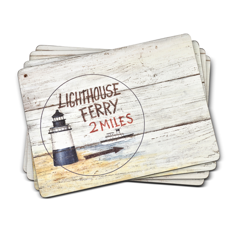 Coastal Signs Set of 4 Cork Back Placemats