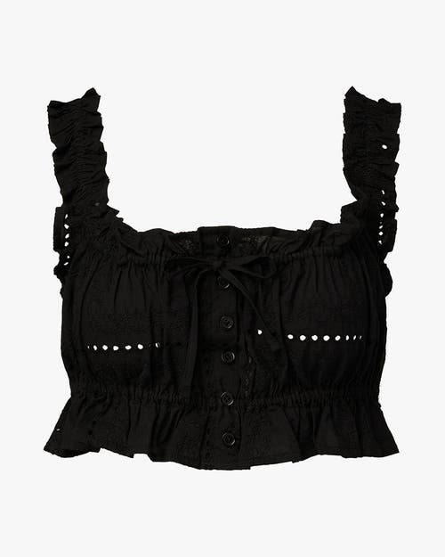 Weworewhat Ruffle Button Crop Top