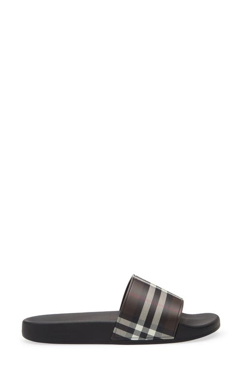 Burberry Furley Check Slide Sandal In Black