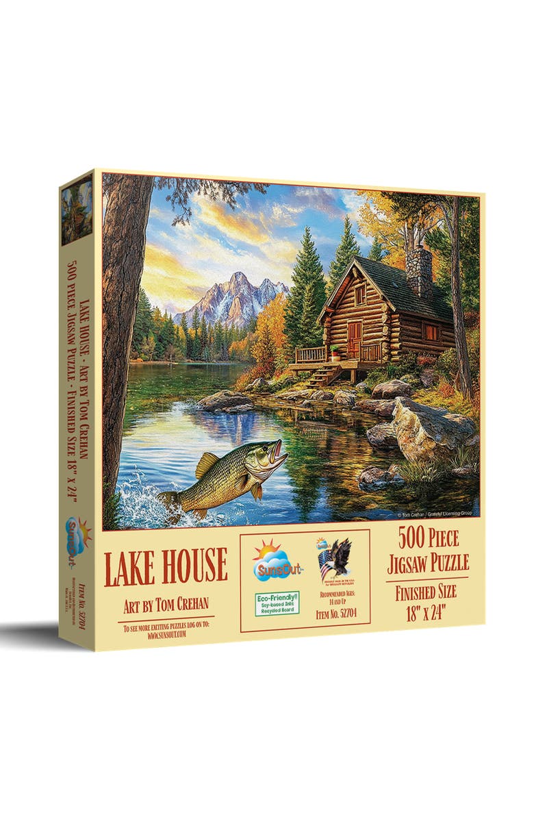 Sunsout Lake house 500 piece Jigsaw Puzzle for Adults, Main, color, Multicolor