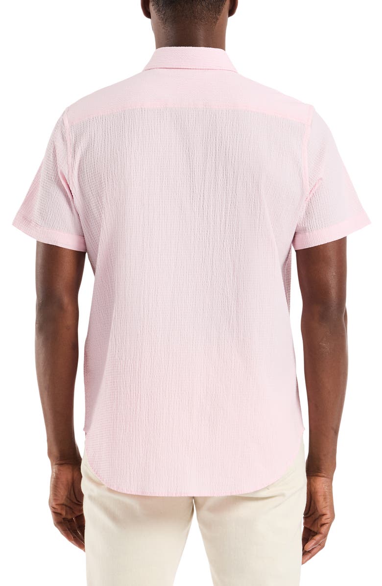 Robert Graham Piers Short Sleeve Seersucker Shirt, Alternate, color, Light Pink