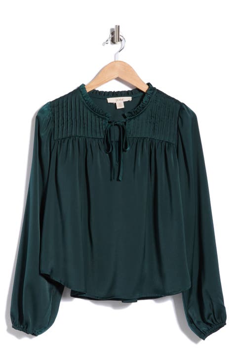 Pintuck Yoke Long Sleeve Top