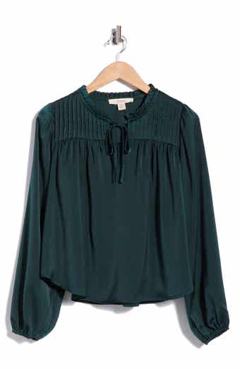 Pintuck Yoke Long Sleeve Top