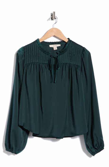 Pintuck Yoke Long Sleeve Top