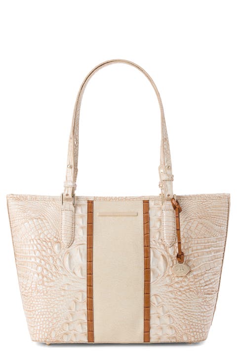 Medium Asher Croc Embossed Leather Tote