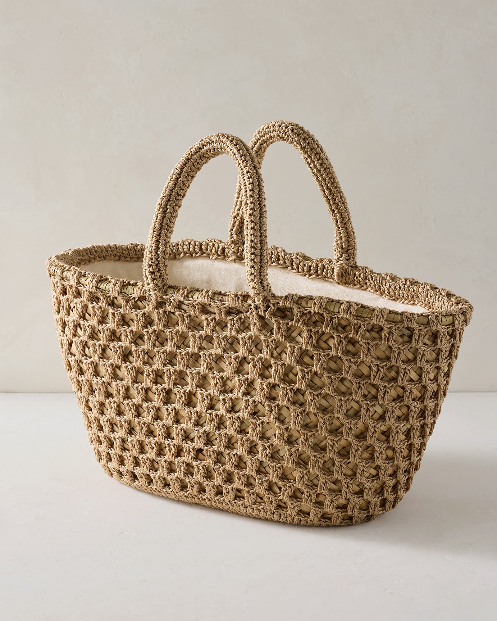 Haven Well Within Woven Rope and Straw Tote, Main, color, Natural