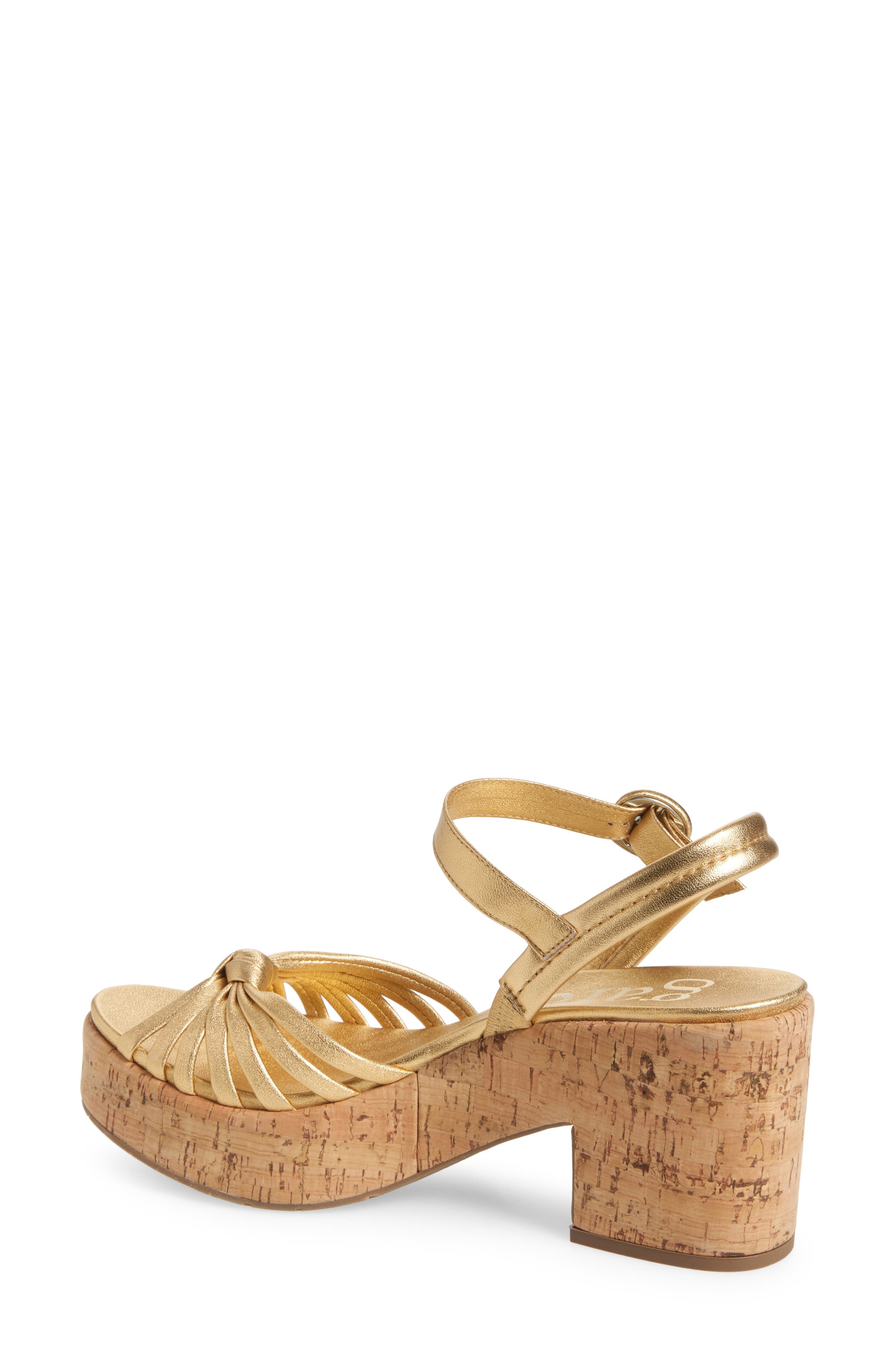Digna Ankle Strap Platform Sandal, Alternate, color, GOLD NAPPA LAME