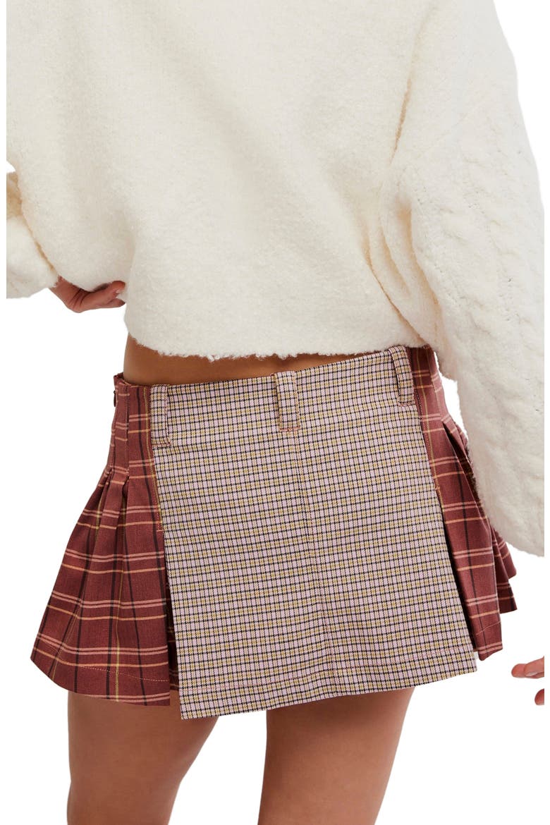 Sherry Pleated Miniskirt, Alternate, color, ROSE COMBO