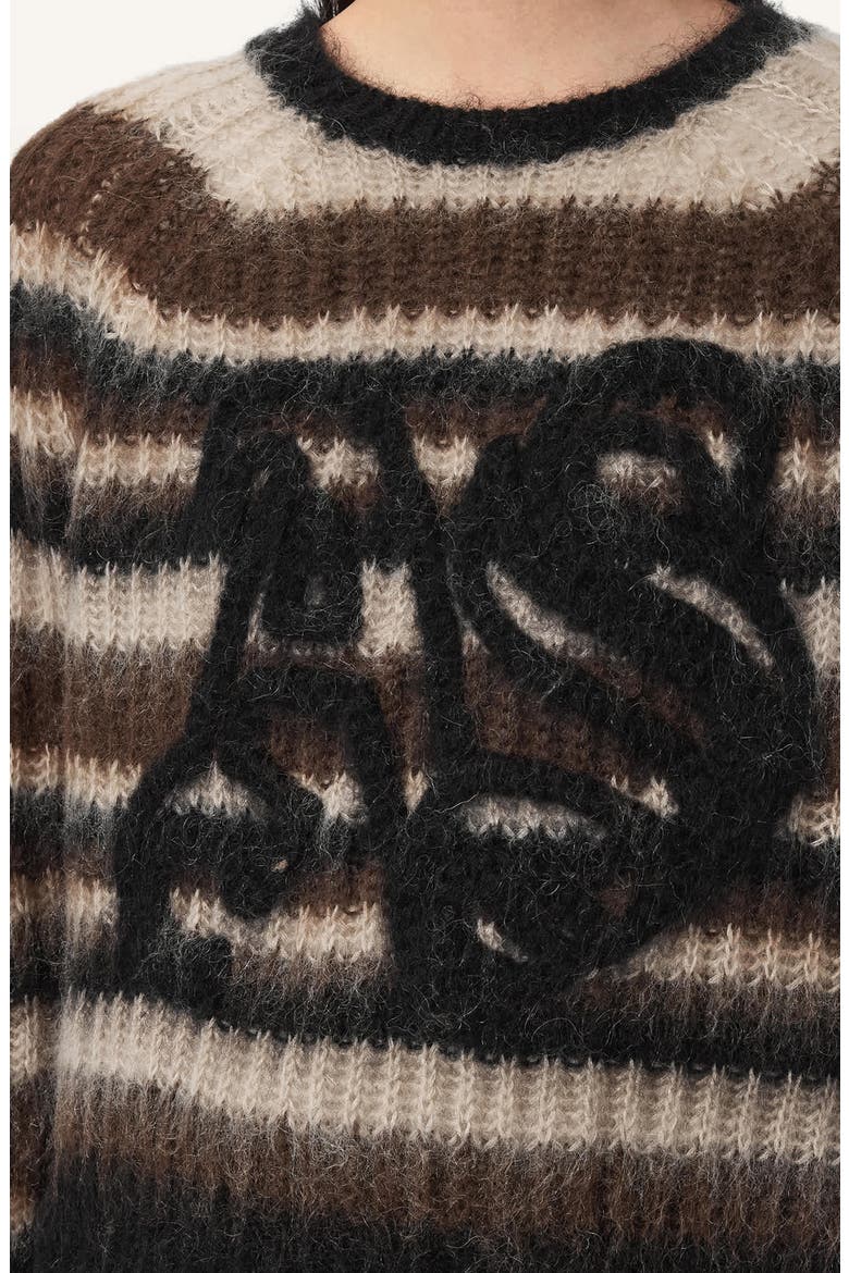 Rega AS Logo Striped Sweater, Alternate, color, FAWN BROWN