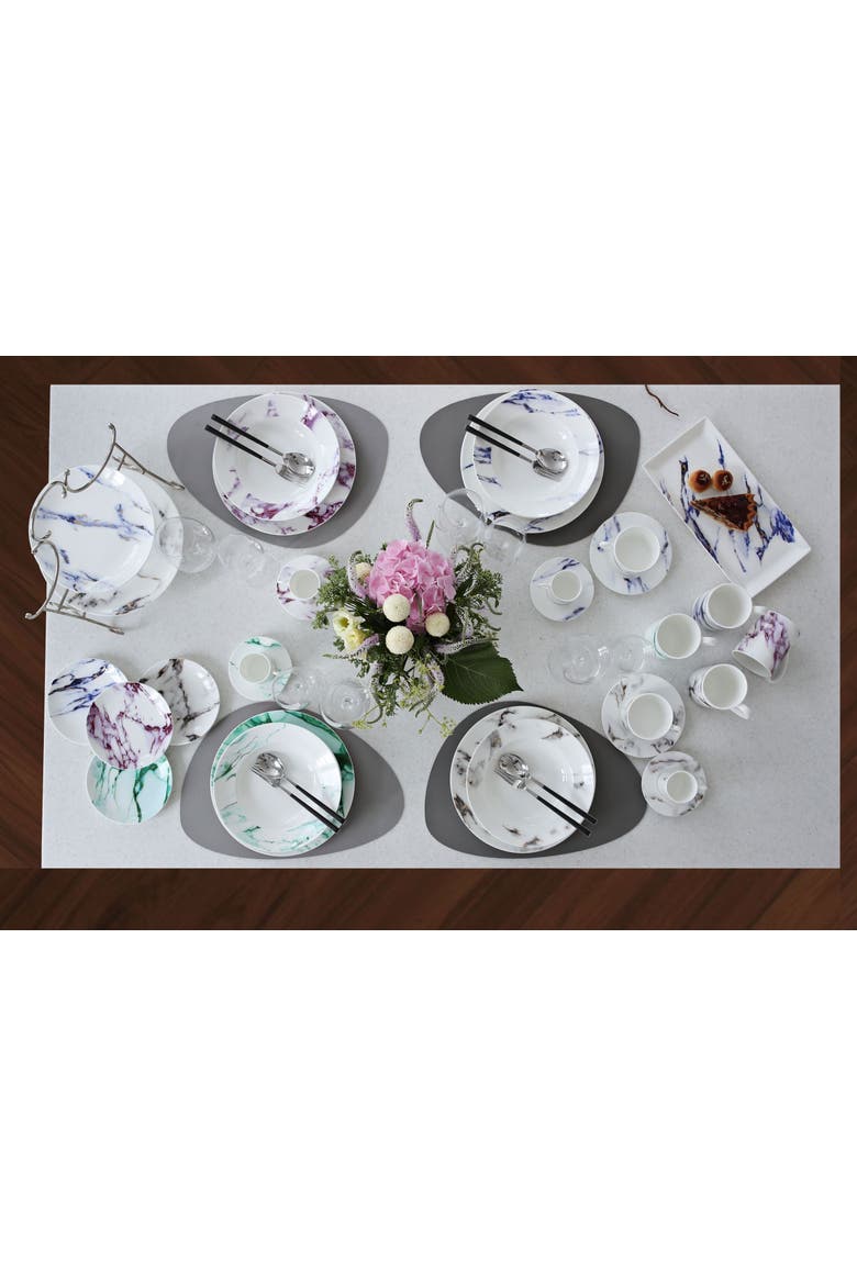 Marble Azure 14 Inch Oval Platter, Alternate, color, White
