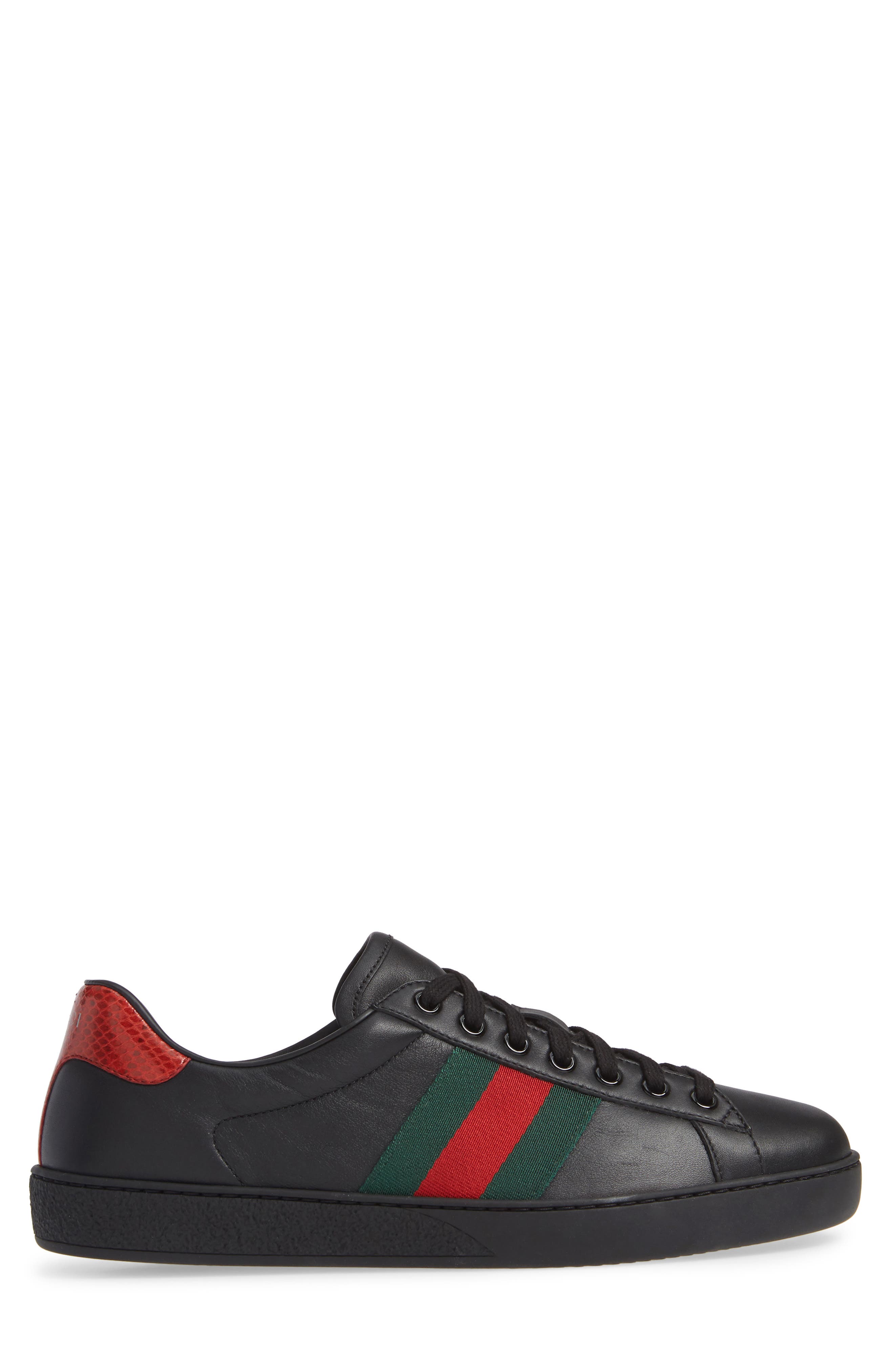 Gucci New Ace Clean Web Stripe Sneaker, Alternate, color, 