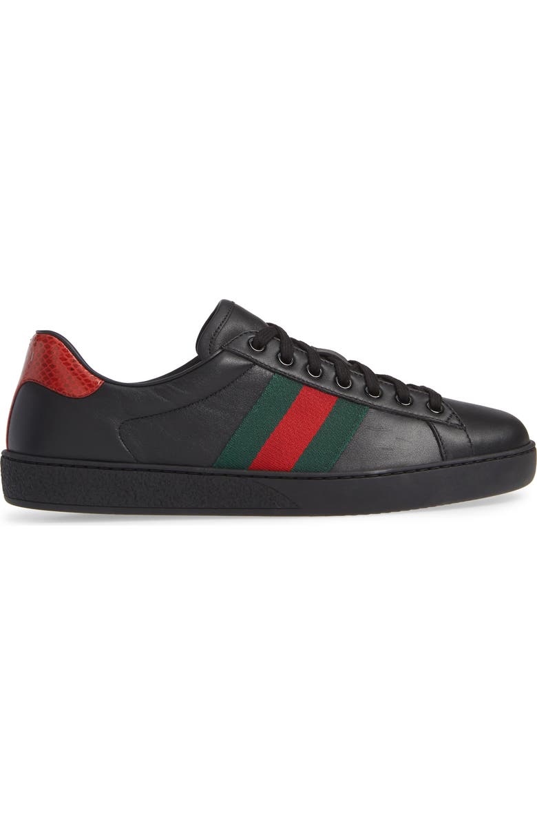 Gucci New Ace Clean Web Stripe Sneaker, Alternate, color,