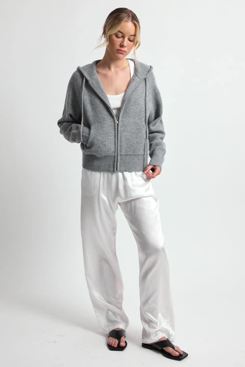 Almina Concept Wool Hoodie Zip Up Sweater In Grey