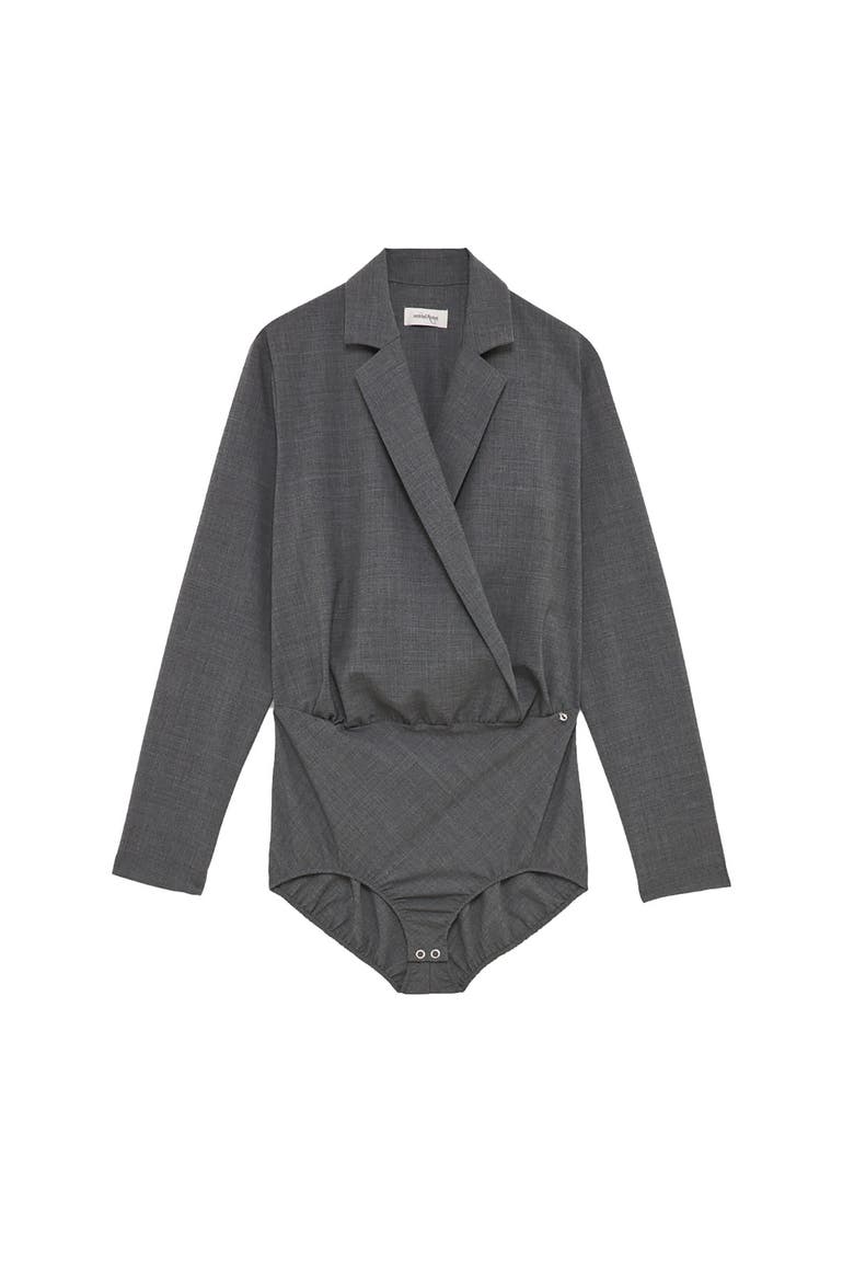 Body With Criss-Cross Neckline, Alternate, color, Grey