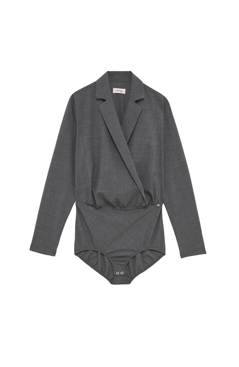 ottod'Ame Body With Criss-Cross Neckline, Alternate, color, Grey