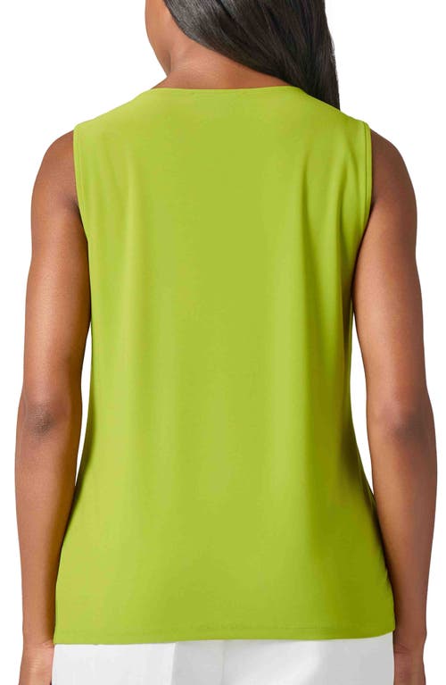 Kasper Tie Front Sleeveless Crepe Top In Kiwi